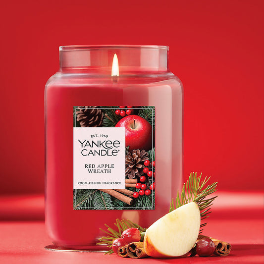 Red Apple Wreath Original Large Jar Candle - US 78029