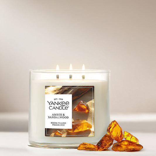 Amber & Sandalwood 3-Wick Candle - US 38469