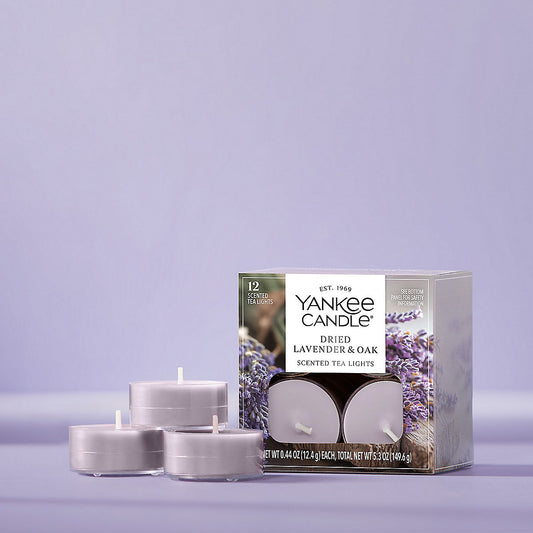Dried Lavender & Oak Scented Tea Light Candles - US 81674