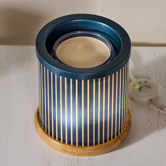Striped Wood Hurricane Scenterpiece® MeltCup Warmer - US 89699