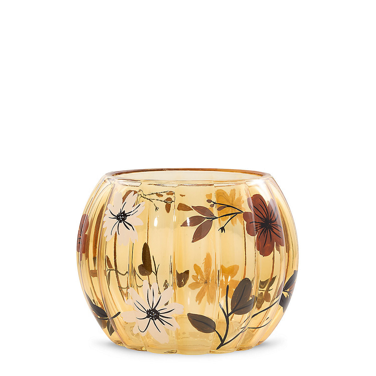Flower Pumpkin Jar Candle Holder - US 57141