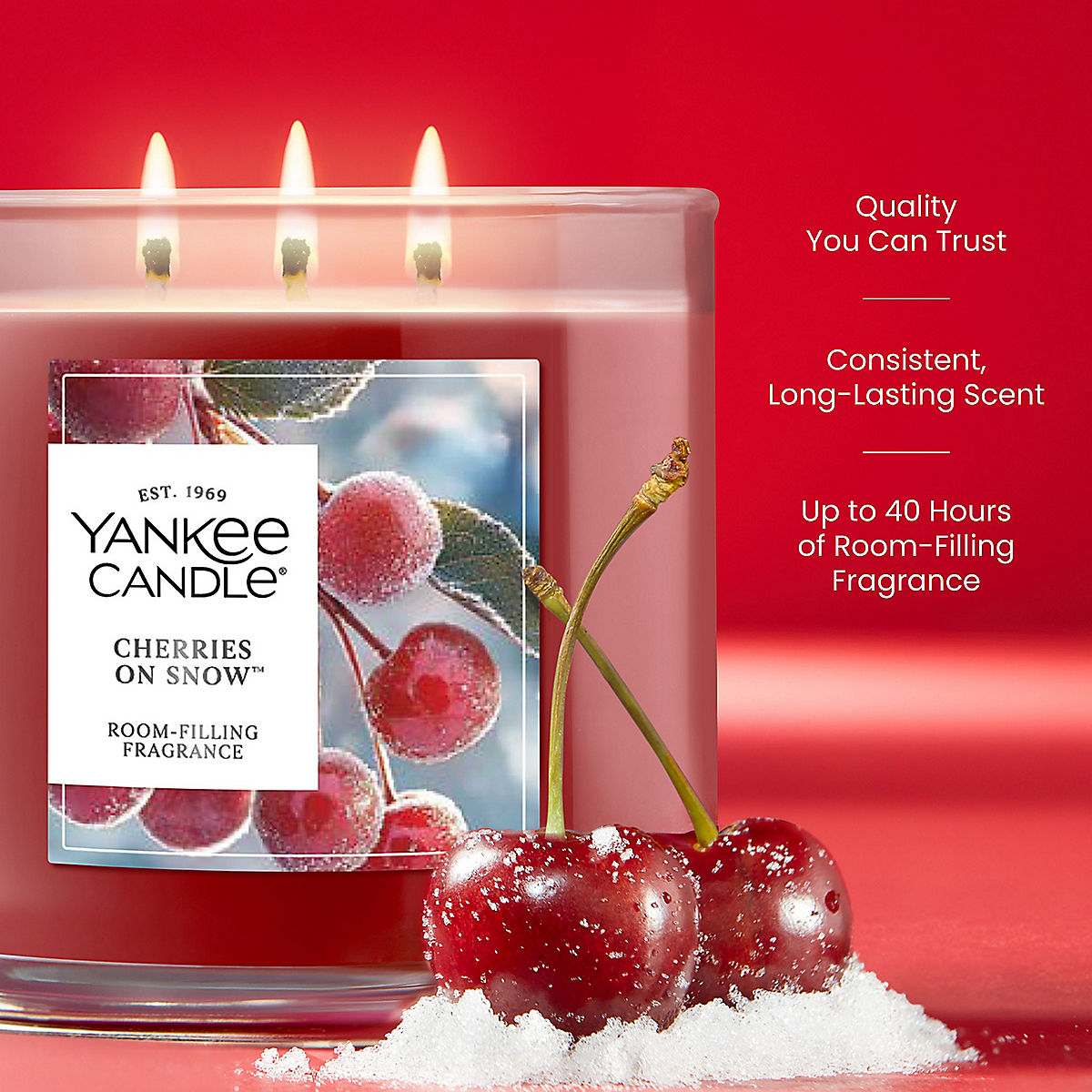 Cherries On Snow™ 3-Wick Candle - US 69375