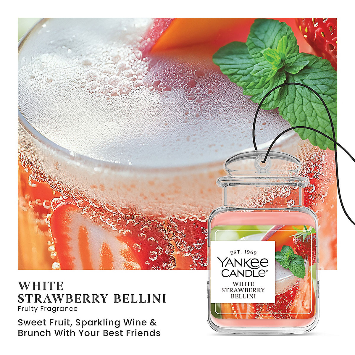 White Strawberry Bellini Car Jar® Ultimate - US 56449