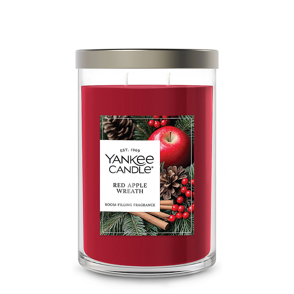 Red Apple Wreath Large Tumbler Candle - US 47388