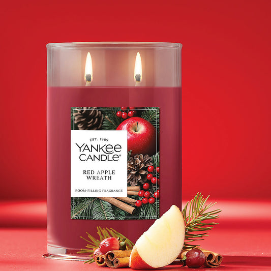 Red Apple Wreath Large Tumbler Candle - US 47388
