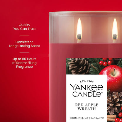 Red Apple Wreath Large Tumbler Candle - US 47388