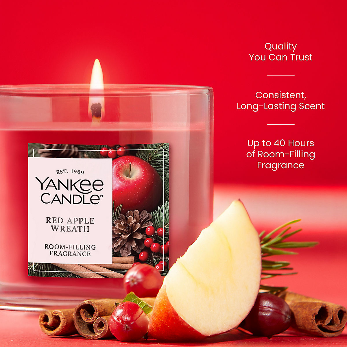 Red Apple Wreath Small Tumbler Candle - US 51184
