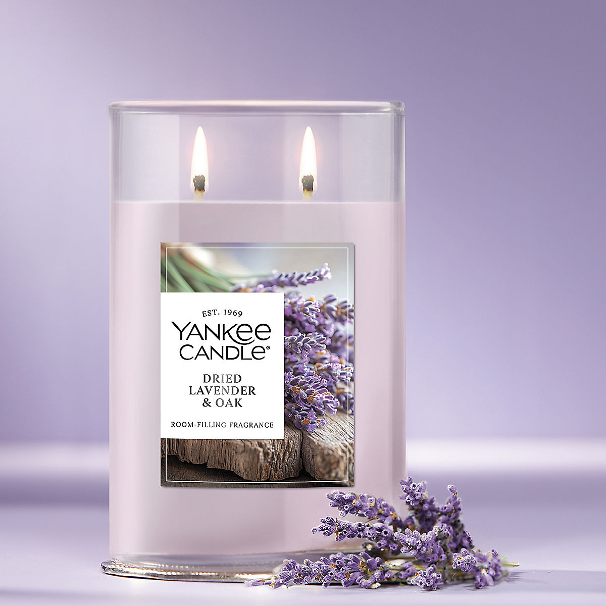 Dried Lavender & Oak Large Tumbler Candle - US 14636