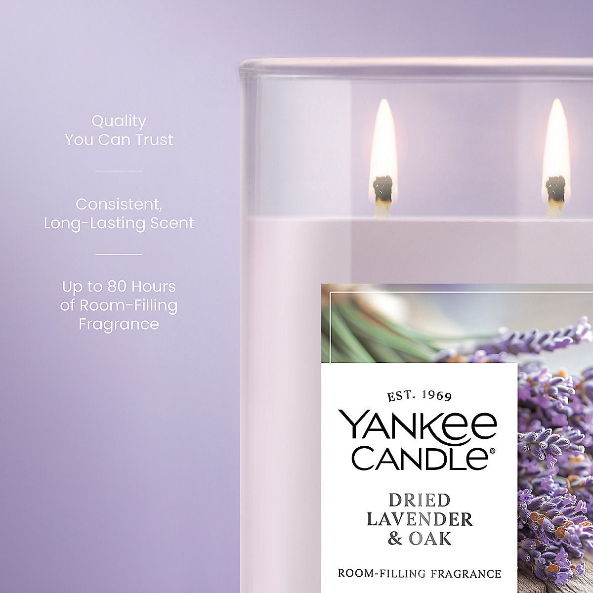 Dried Lavender & Oak Large Tumbler Candle - US 14636