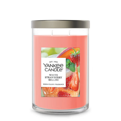 White Strawberry Bellini Large Tumbler Candle - US 35541