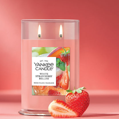 White Strawberry Bellini Large Tumbler Candle - US 35541