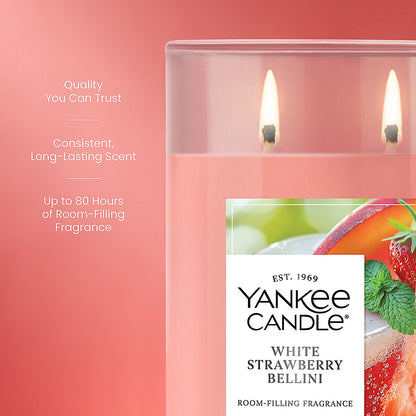 White Strawberry Bellini Large Tumbler Candle - US 35541