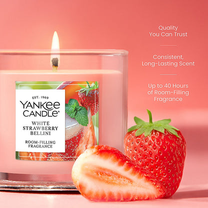 White Strawberry Bellini Small Tumbler Candle - US 44817