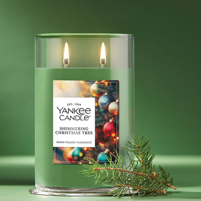 Shimmering Christmas Tree Large Tumbler Candle - US 03166