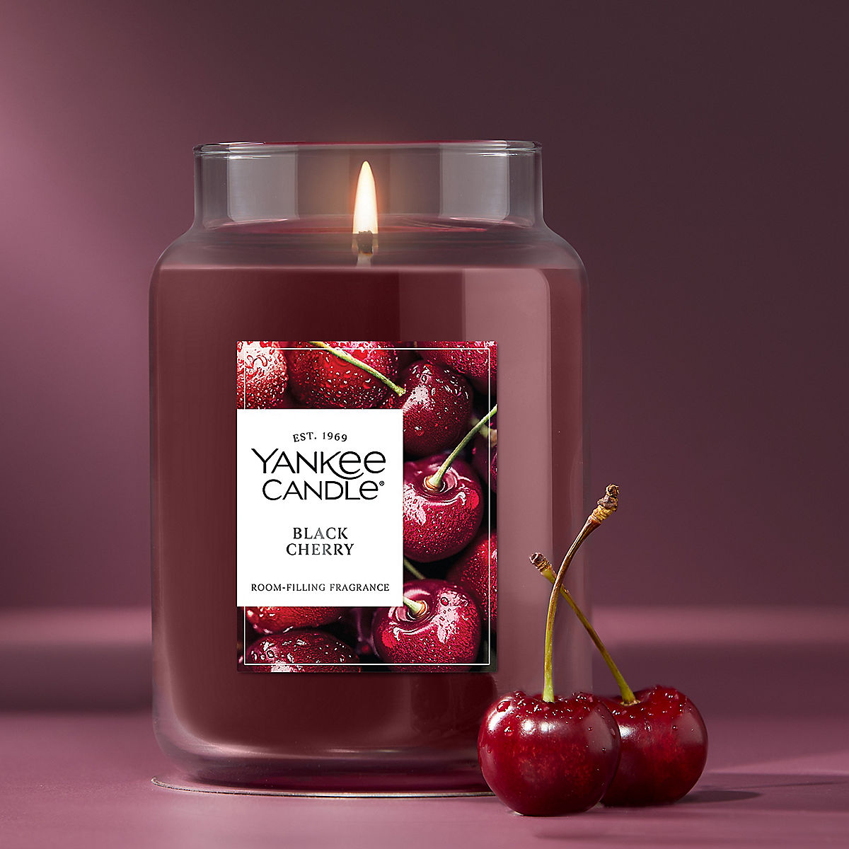 Black Cherry Original Large Jar Candle - US 17482