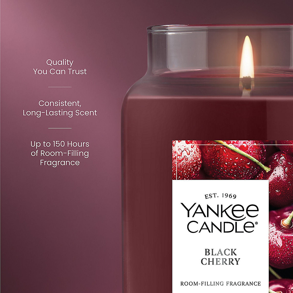 Black Cherry Original Large Jar Candle - US 17482