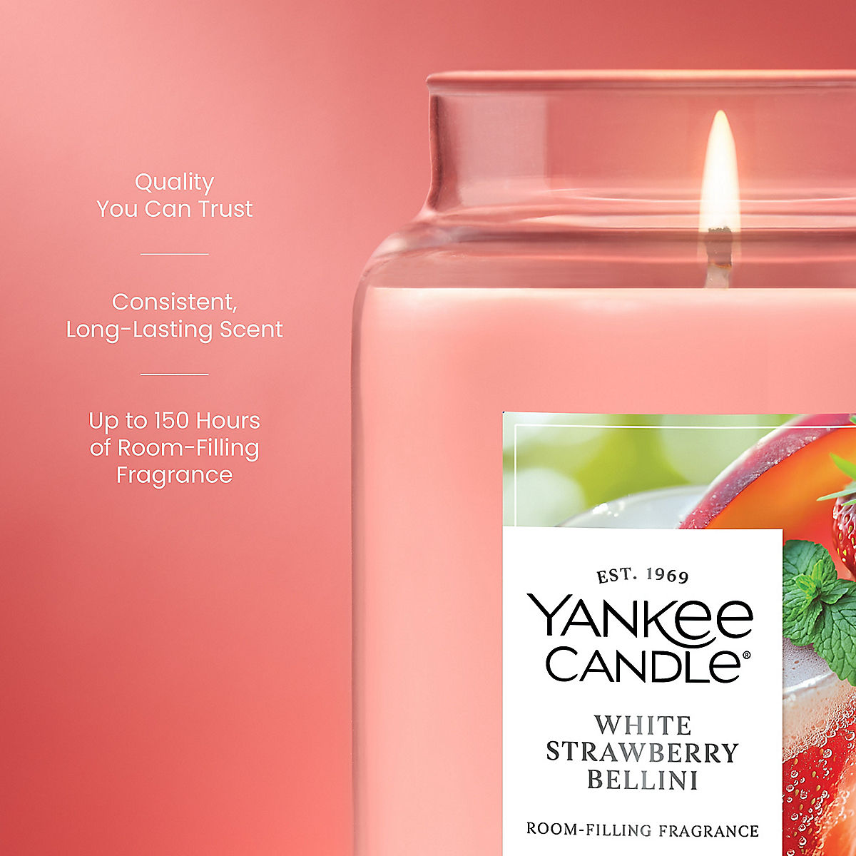 White Strawberry Bellini Original Large Jar Candle - US 98566