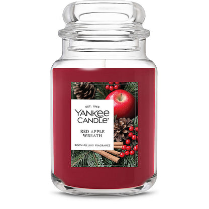 Red Apple Wreath Original Large Jar Candle - US 78029