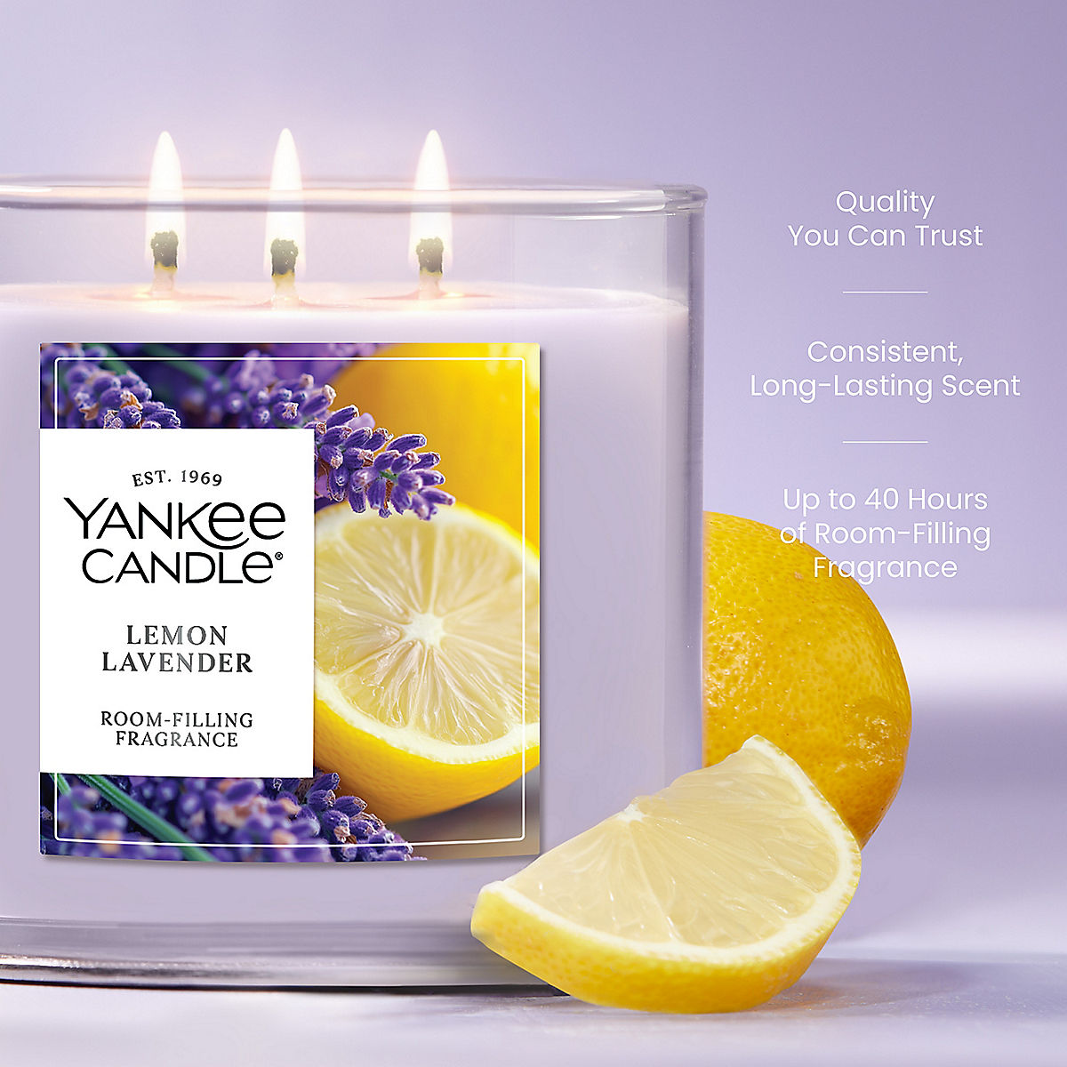 Lemon Lavender 3-Wick Candle - US 50313