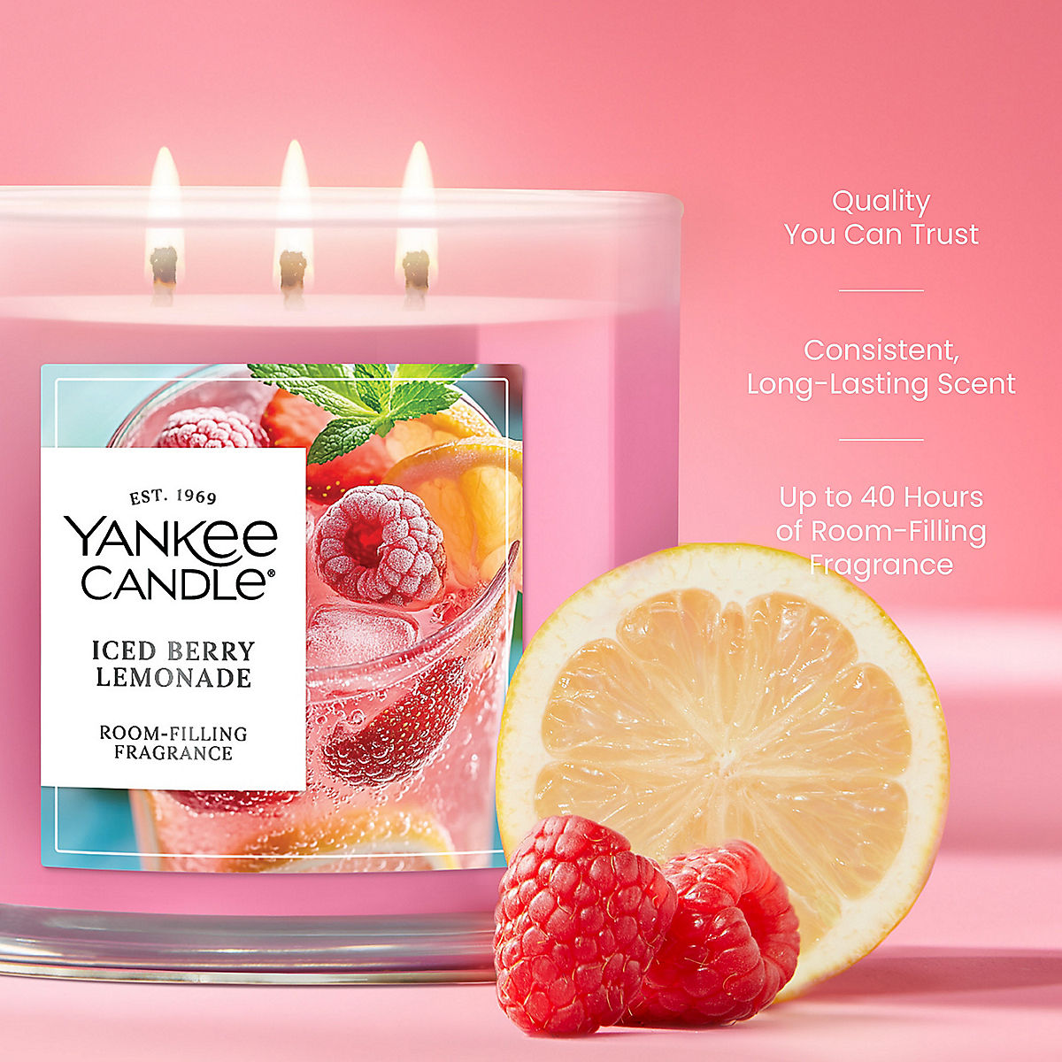 Iced Berry Lemonade 3-Wick Candle - US 19519