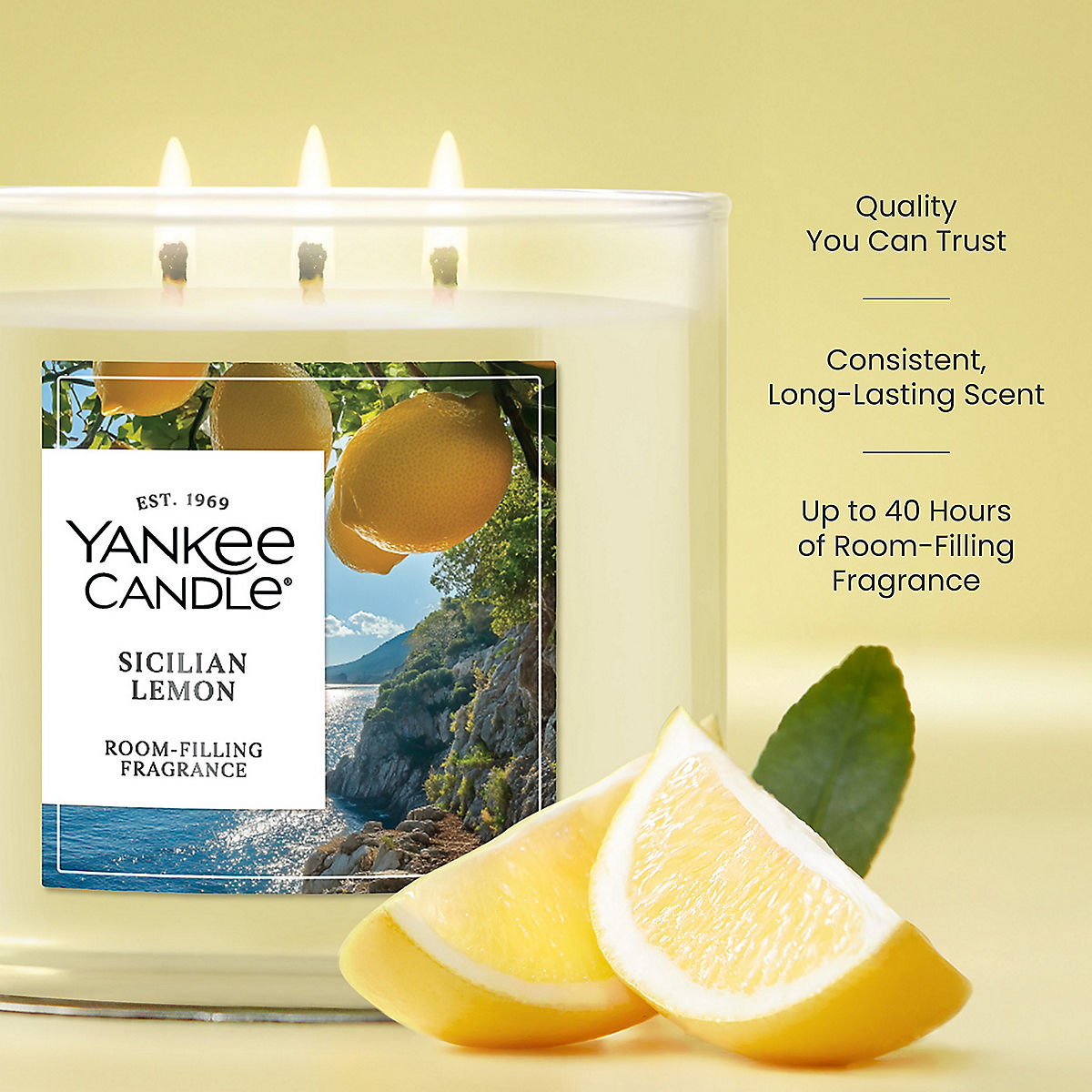 Sicilian Lemon 3-Wick Candle - US 73449