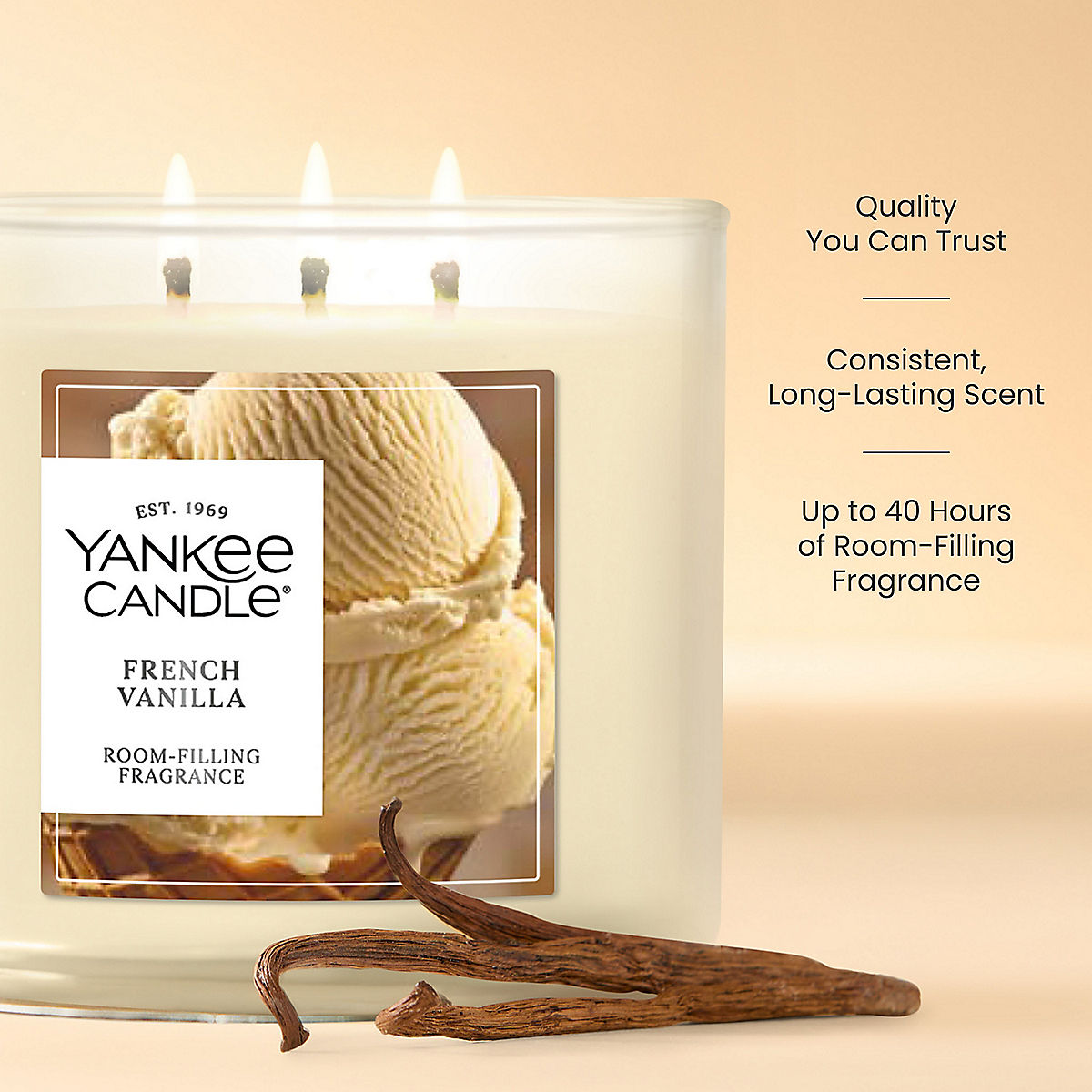 French Vanilla 3-Wick Candle - US 18622