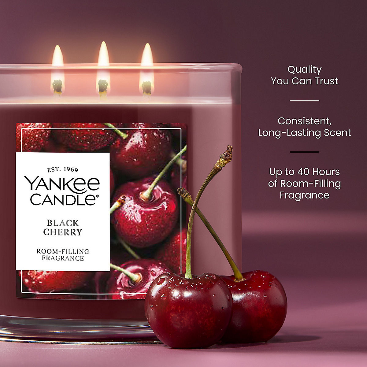Black Cherry 3-Wick Candle - US 57568