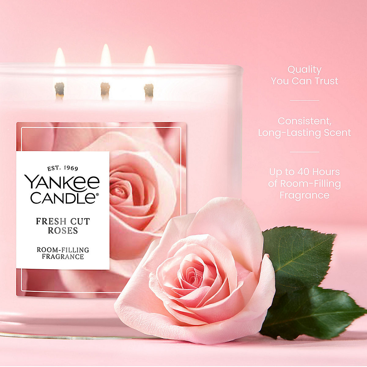 Fresh Cut Roses 3-Wick Candle - US 55816
