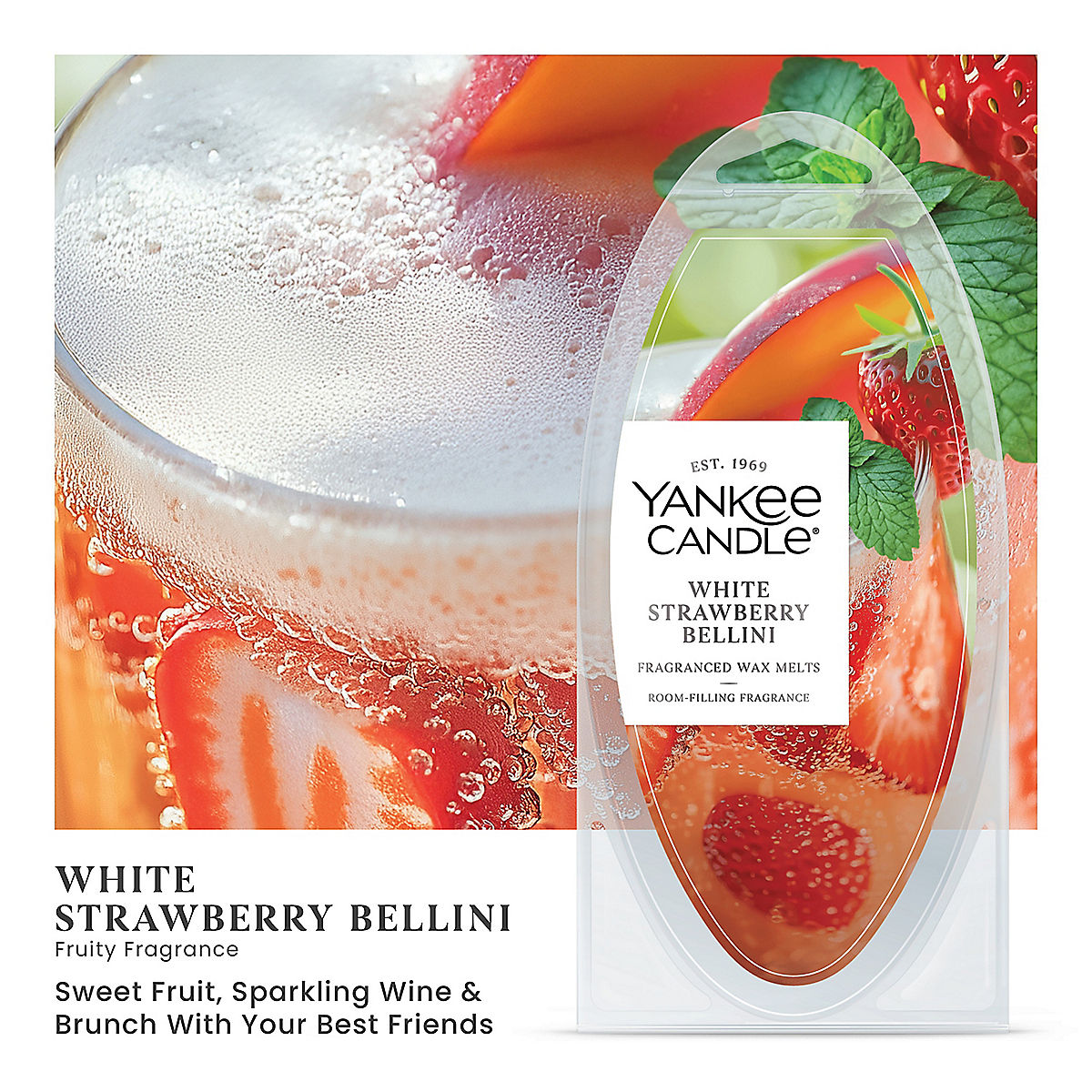 White Strawberry Bellini Wax Melts - US 54010