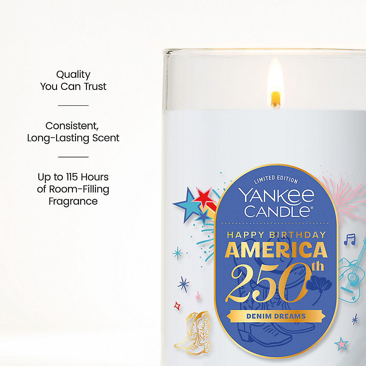 Denim Dreams Medium Pillar Candle - US 15485