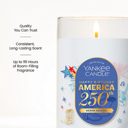 Denim Dreams Medium Pillar Candle - US 15485