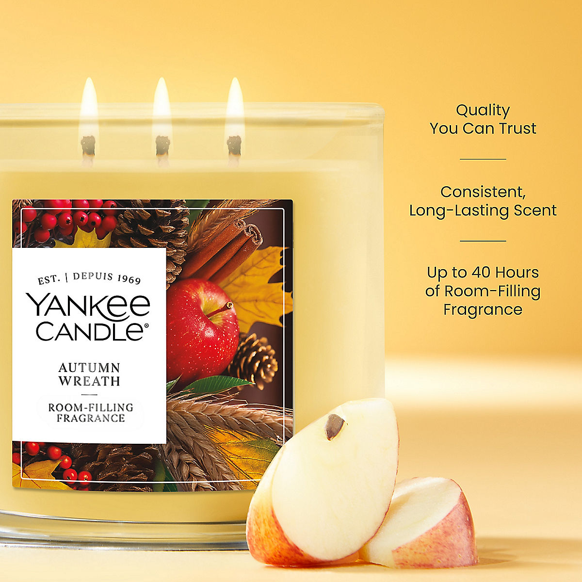 Autumn Wreath™ 3-Wick Candle - US 90846