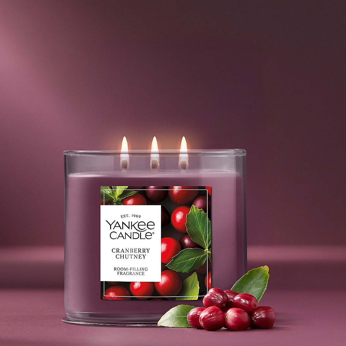 Cranberry Chutney 3-Wick Candle - US 49305