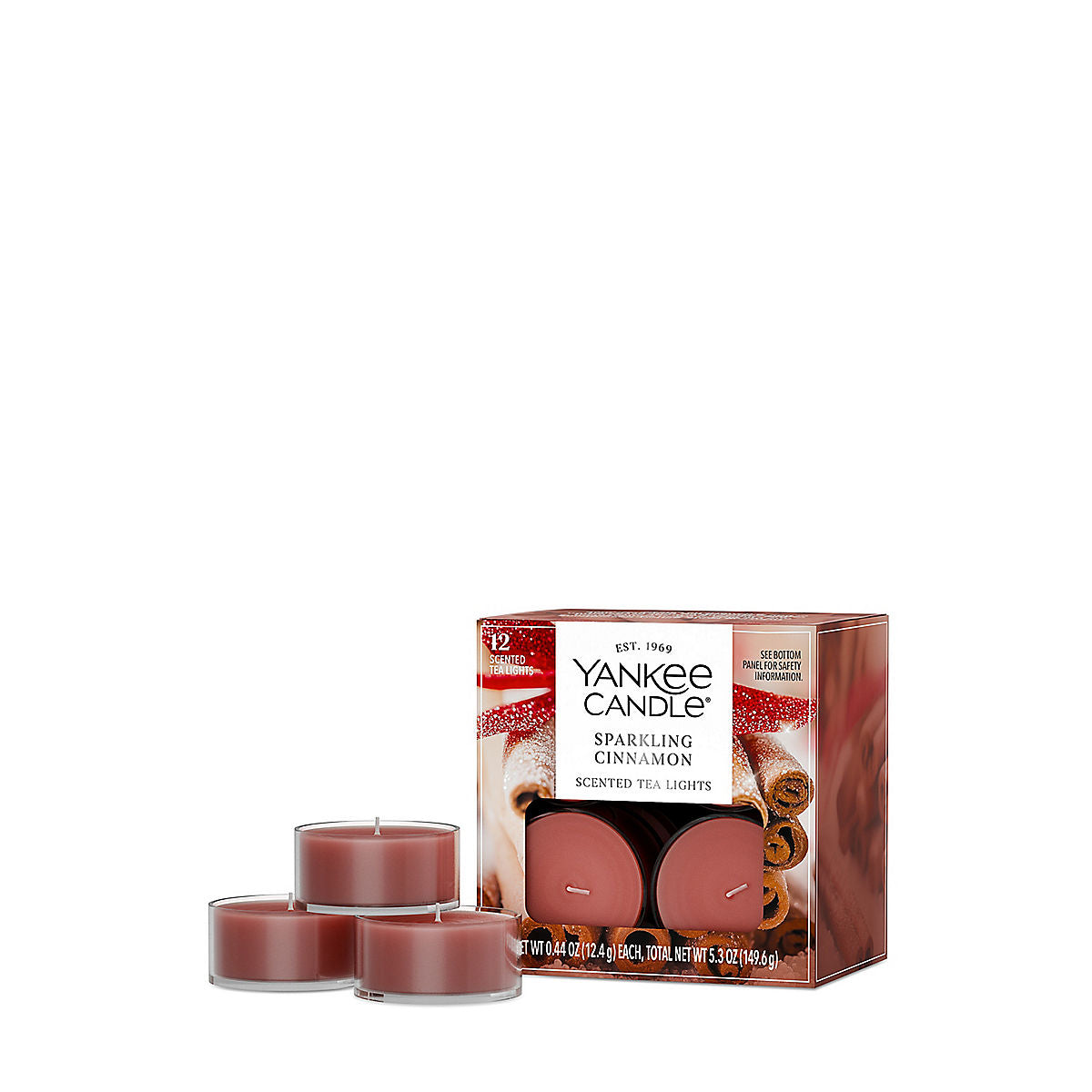 Sparkling Cinnamon Scented Tea Light Candles - US 74768