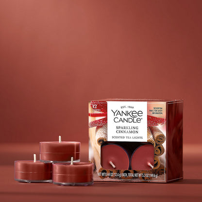 Sparkling Cinnamon Scented Tea Light Candles - US 74768