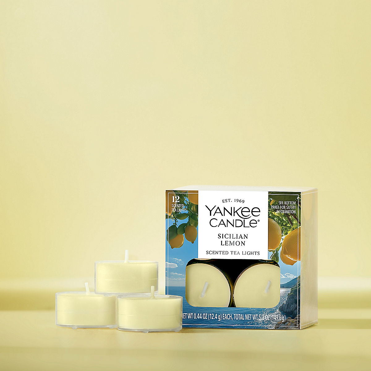 Sicilian Lemon Scented Tea Light Candles - US 92748