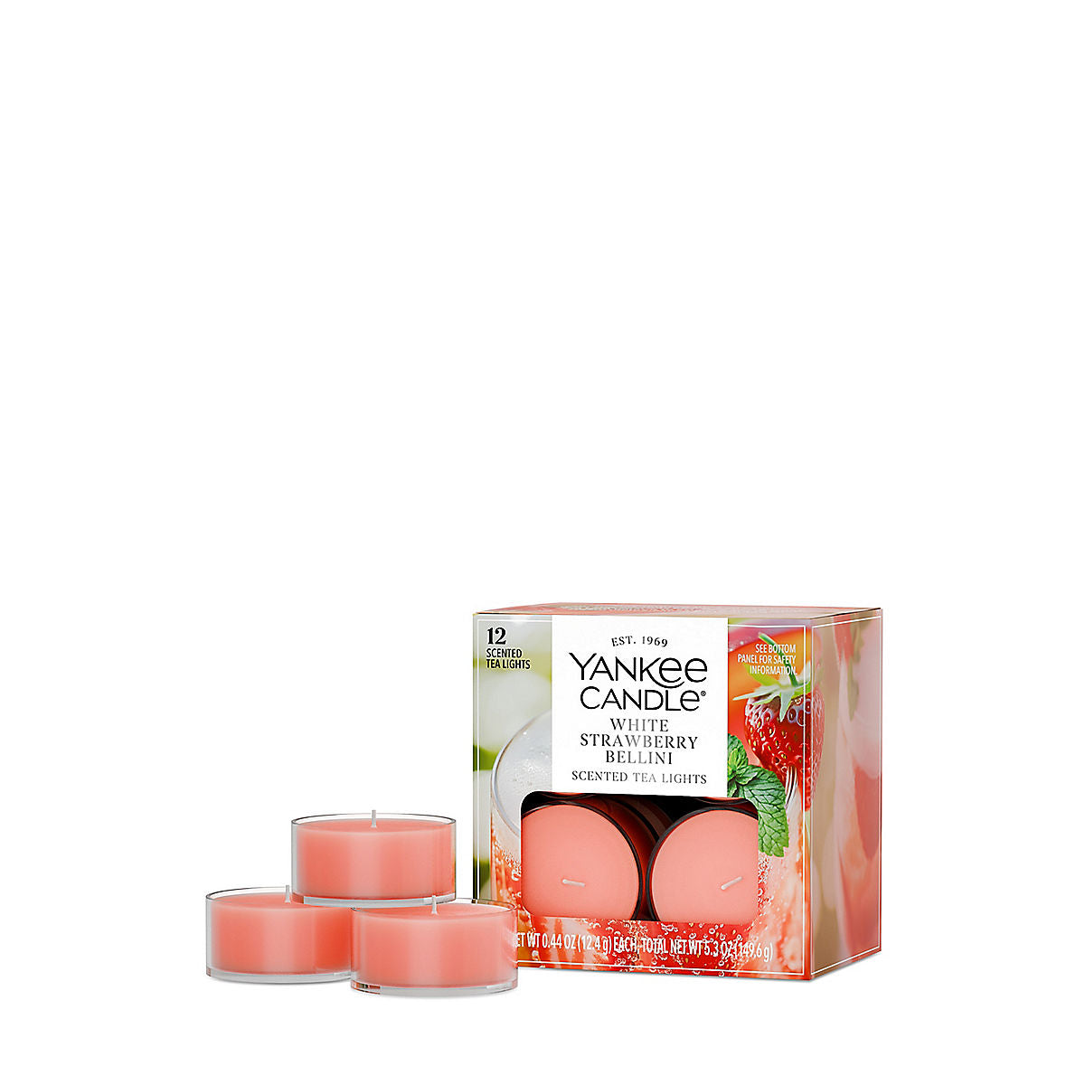 White Strawberry Bellini Scented Tea Light Candles - US 04269