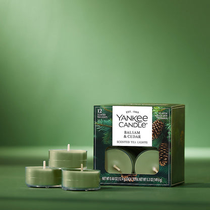 Balsam & Cedar Scented Tea Light Candles - US 72437