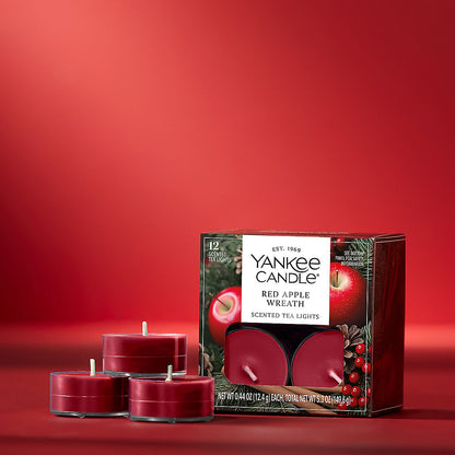 Red Apple Wreath Scented Tea Light Candles - US 89859