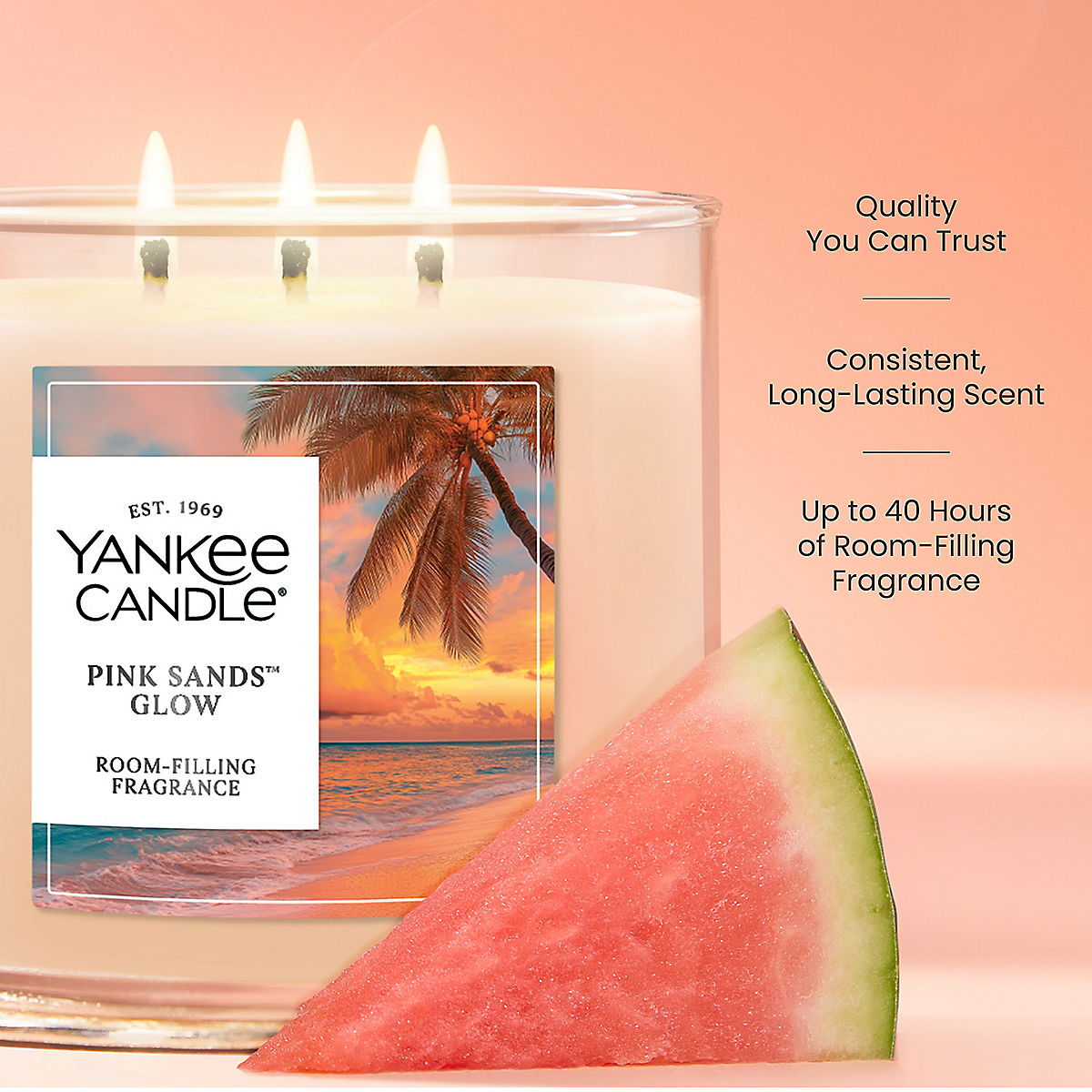 Pink Sands™ Glow 3-Wick Candle - US 54630