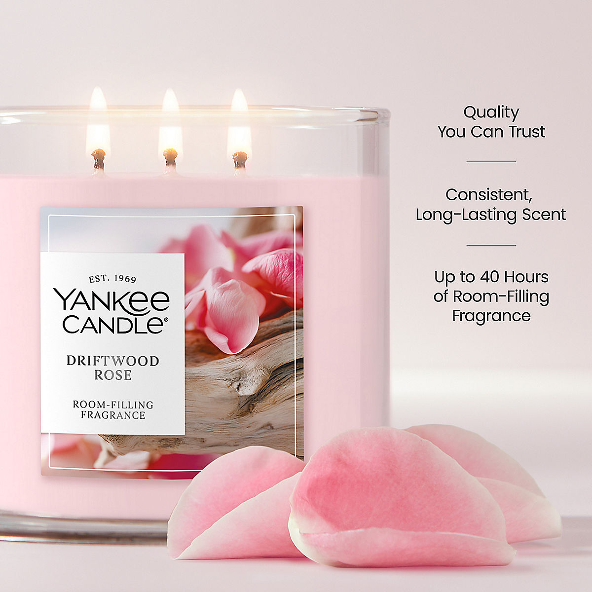 Driftwood Rose 3-Wick Candle - US 01218