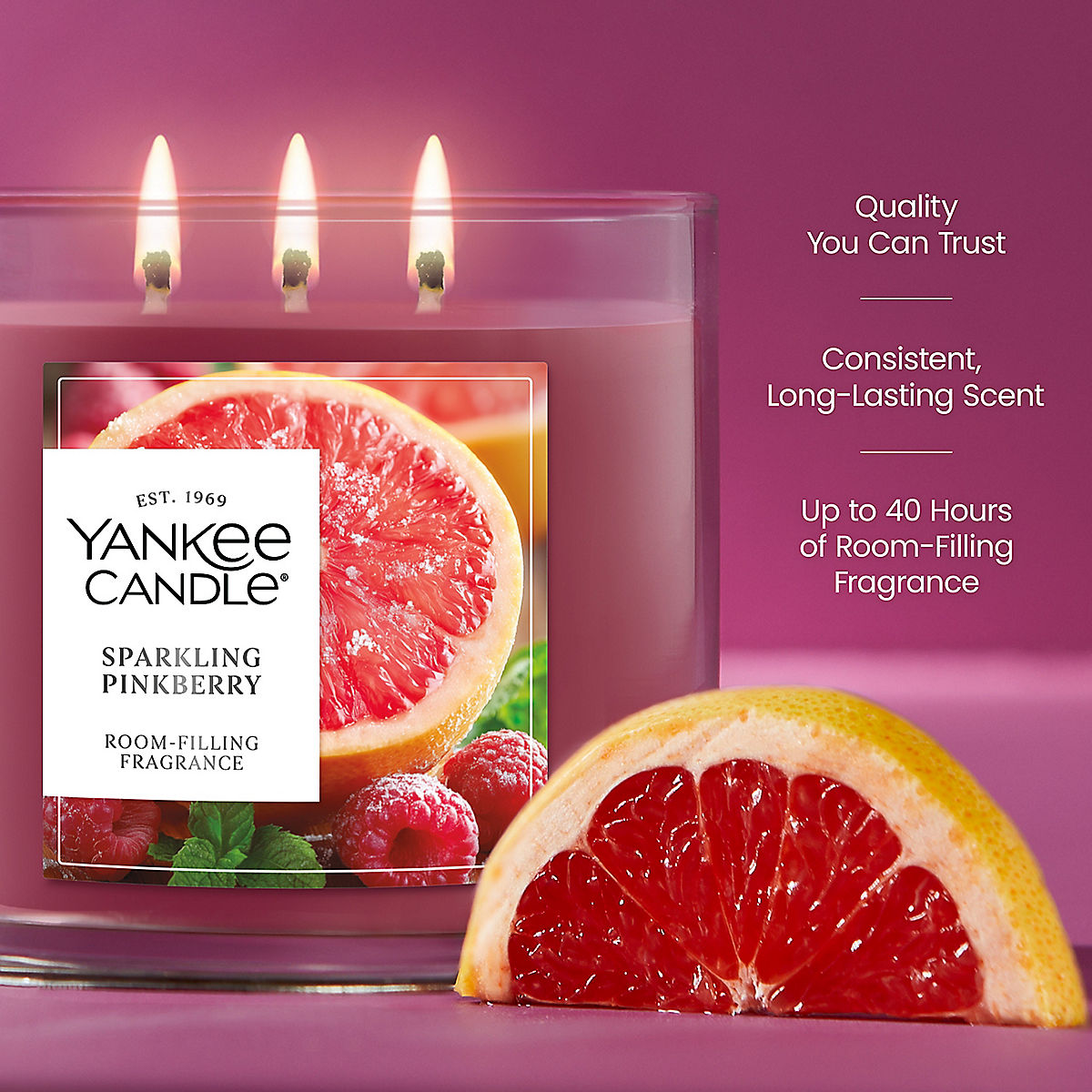 Sparkling Pinkberry 3-Wick Candle - US 87089