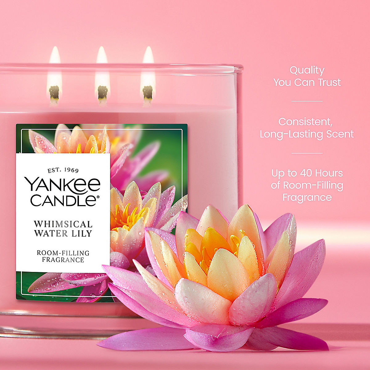Whimsical Water Lily 3-Wick Candle - US 36865