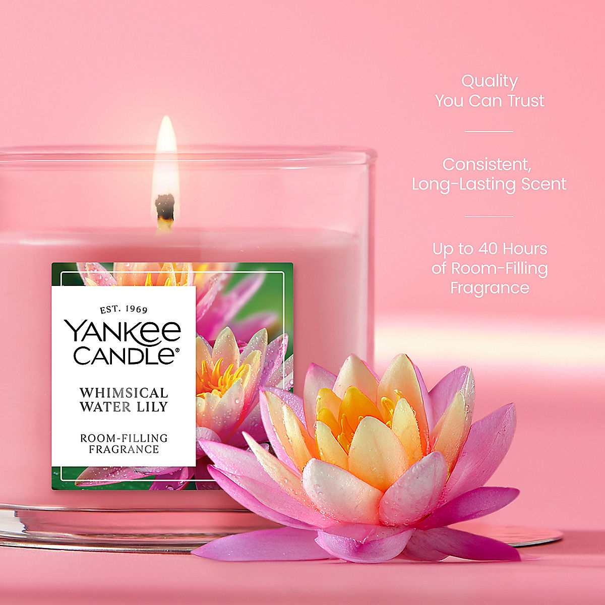 Whimsical Water Lily Small Tumbler Candle - US 15681