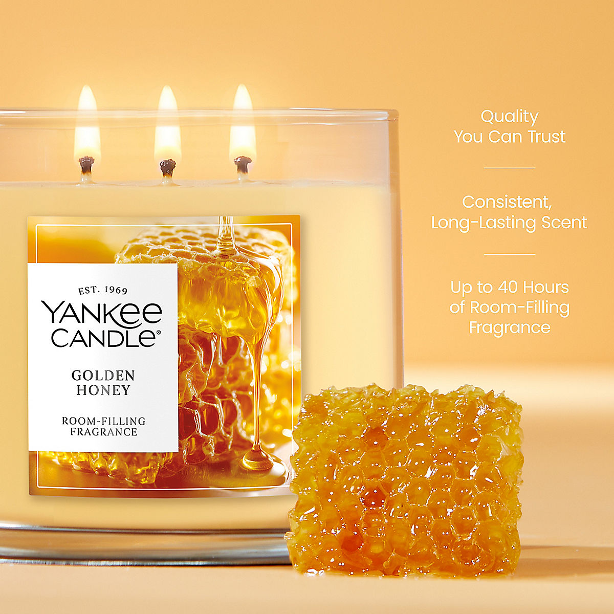 Golden Honey 3-Wick Candle - US 78782
