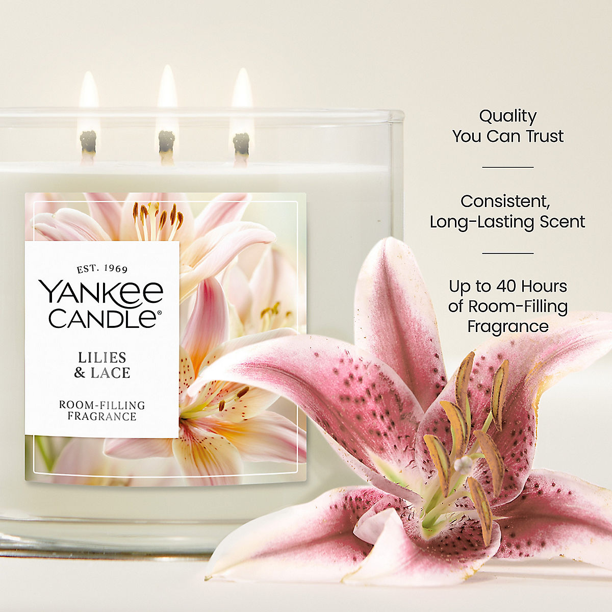Lilies & Lace 3-Wick Candle - US 62130