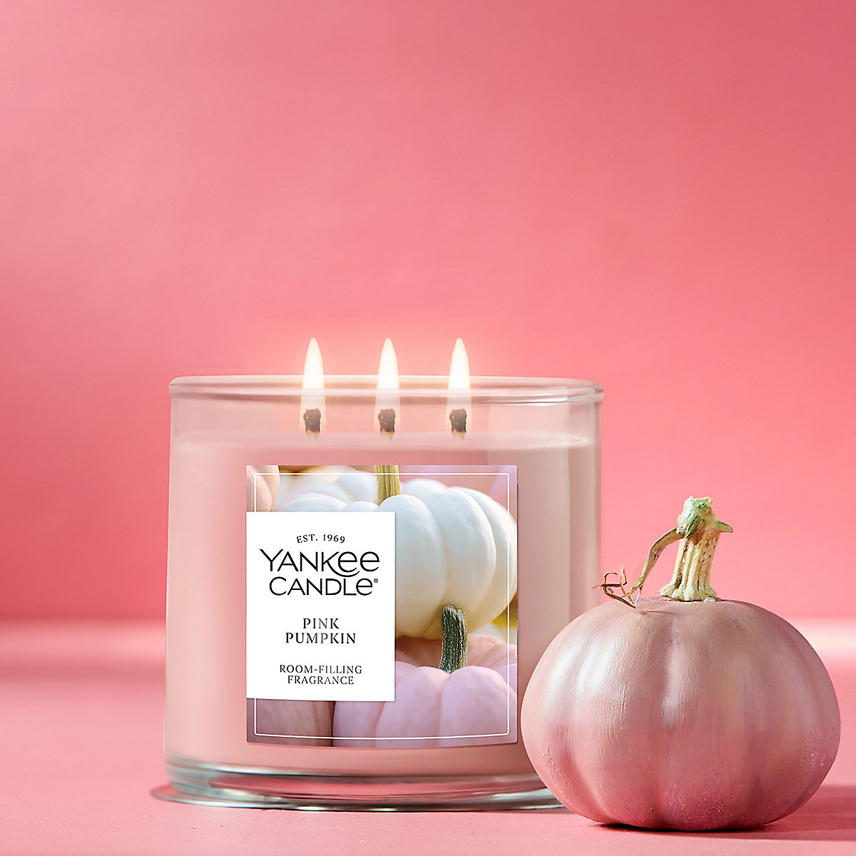 Pink Pumpkin 3-Wick Candle - US 75415