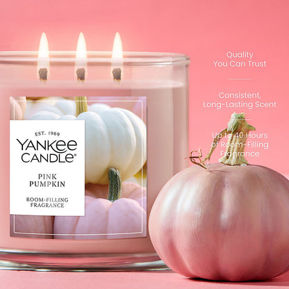 Pink Pumpkin 3-Wick Candle - US 75415