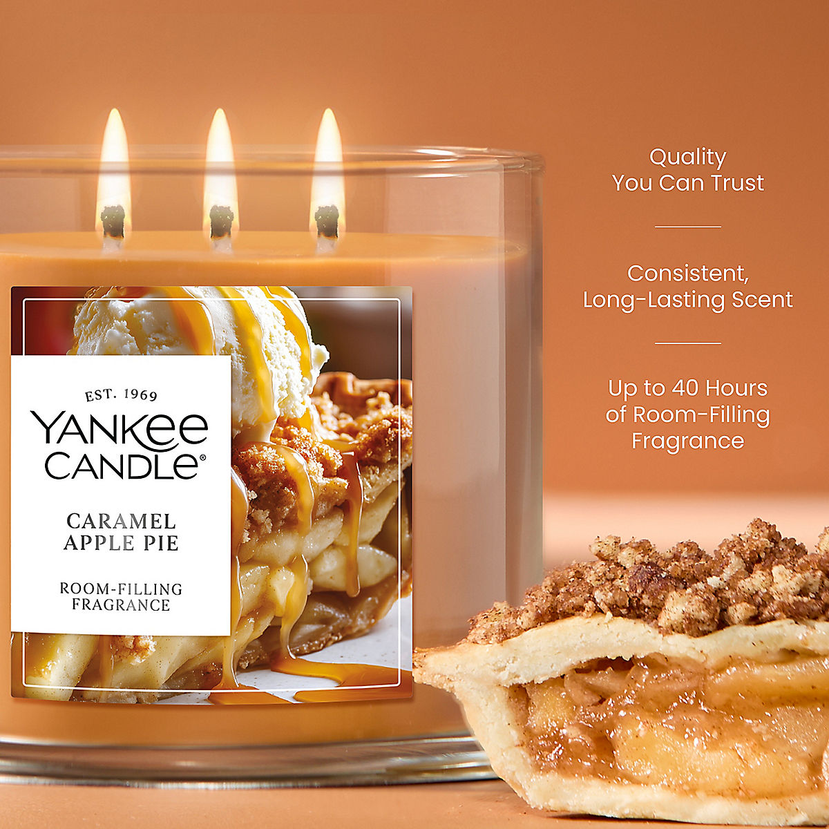 Caramel Apple Pie 3-Wick Candle - US 10336