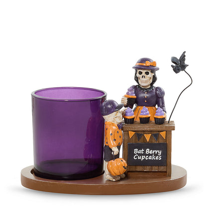 Bonebury Lane Bat Berry Cake Tea Light Candle Holder - US 30242